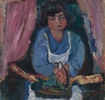 Expressionism Painting - THE SERVANT IN BLUE Chaim Soutine Expressionism